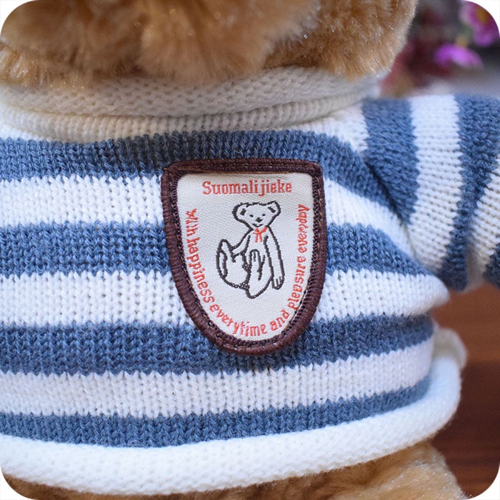 Sitting Teddy Bear Soft Toy with Sweater, 14 inches