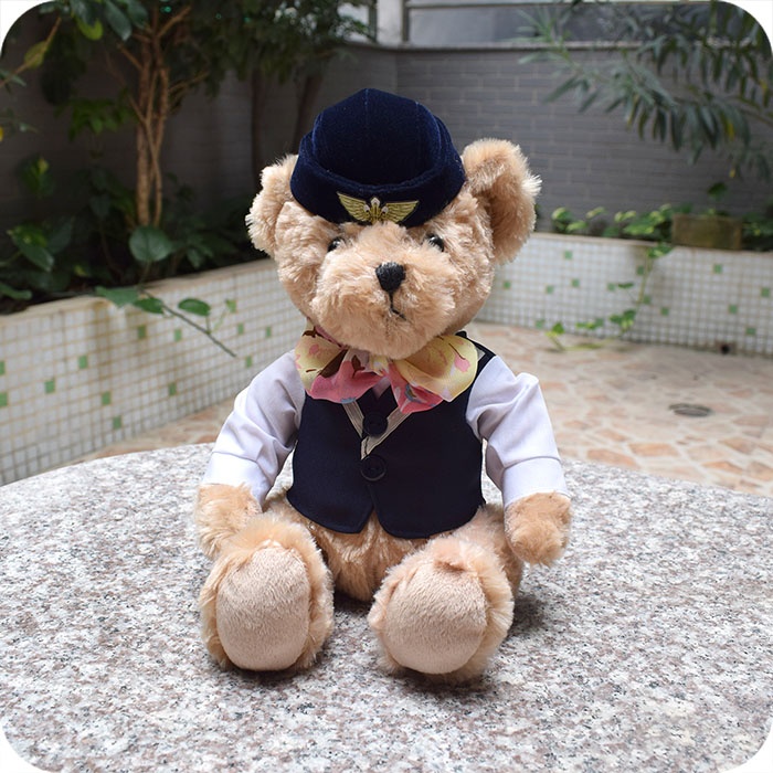 Flight Attendant Teddy Bear, 10 inches