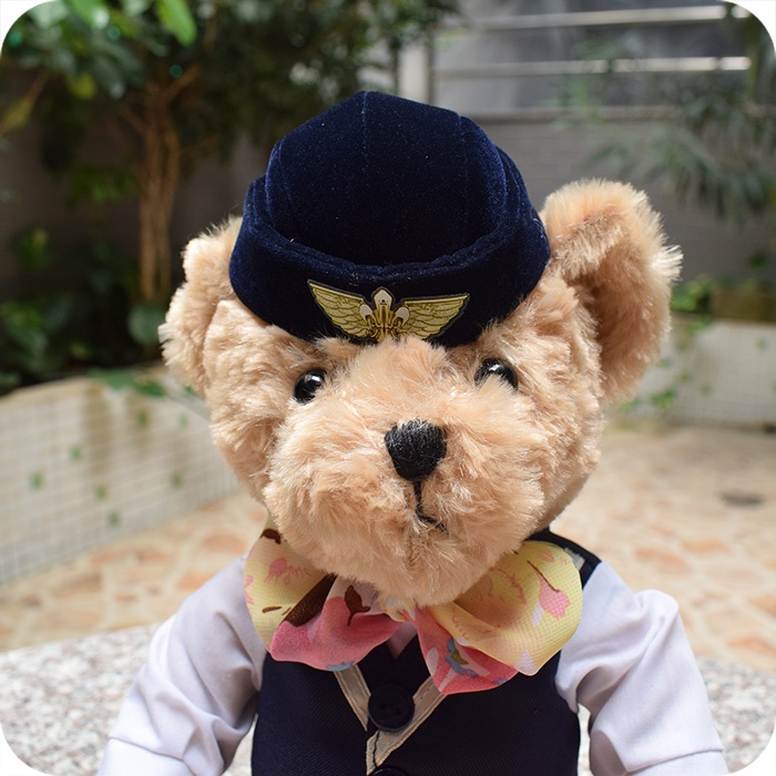 Flight Attendant Teddy Bear, 10 inches