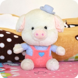 Vivid Cartoon Pig Stuffed Toy with Clothes, 10 Inch