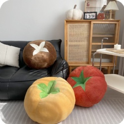 Tomato Mushroom Persimmon Throw Pillows, 18 x 18 Inches Pillows for Sofa, Bed and Couch Decorative Stuffed Pillows