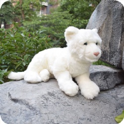 Stuffed White Lion Floppy Plush Animal, 18 Inches